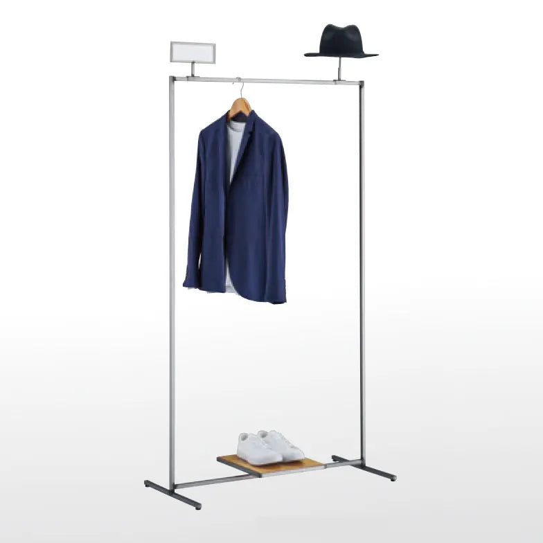 シンプル デザイン ハンガーラック スチール生地+クリア塗装 W900